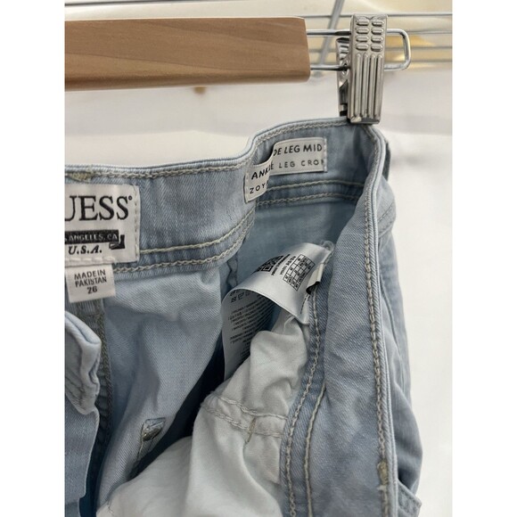Guess USA Zoya Wide Leg Crop Jeans Light Wash  Size 26 - Picture 10 of 10